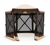 Tonnelle de Jardin, GIANTEX, Pop-up Tente Pliante Hexagonale, Porte Zippée, Sac de Transport, Barnum 355 x 350 x 230cm pour Camping