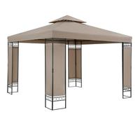 Pavillon Lorca 3x3 m métal Toile Hydrofuge Protection UV 50+ Tente de réception tonnelle de Jardin pergola mobilier extérieur Taupe