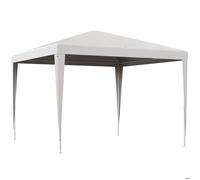 Tonnelle de jardin - Outsunny - 3 x 3 m - Structure en acier, tissu PE - résistant aux UV - pour fêtes et mariages - blanc