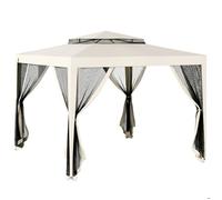 Outsunny Tonnelle Barnum de Jardin 3L x 3l m avec 4 moustiquaires Amovibles - Double Toit - crème