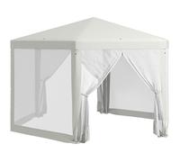 Tonnelle Barnum Tente De Réception Hexagonale 10 M² Style Cosy Métal Polyester Imperméabilisé Surface Env. 10 M² Crème