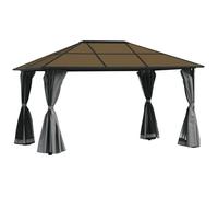 Tonnelle de jardin Outsunny Métal 400x300x265cm Gris foncé