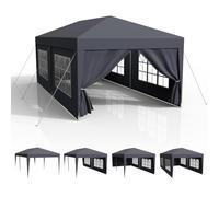 Tonnelle de Jardin Pliable 3x6, Pergola-PE Imperméable avec 4 Parois Latérales, Chapiteau UV 50+, Tente de Fête-Plage-Camping-Marché-Reception, Auvent avec Fenêtres, Cadres en Acier, Anthracite