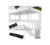 Tonnelle de jardin pliable 6 x 3 étanche avec 2 pièces latérales blanc