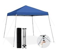 Tonnelle de Jardin Pliable - COSTWAY - Gazebo Barnum - Hauteur Réglable - Anti-UV,Imperméable - Bleu