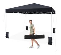 Tonnelle de Jardin Pliante, GIANTEX, 3x3 m Barnum Imperméable, Hauteur Réglable, Sac de Transport, 4 Sacs de Sable, 8 Piquets, Noir