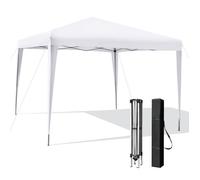 Tonnelle de Jardin Pliante Instantanée - COSTWAY - Protection UV - 3 Hauteur Réglable - Cadre en Métal Blanc
