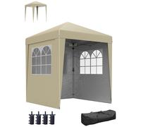 Tonnelle De Jardin Pliante Pop-Up Réglable Anti-Uv 30+ 4 Sacs Lestage Sac De Transport Beige