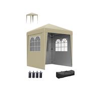 Tonnelle De Jardin Pliante Pop-Up Réglable Anti-Uv 30+ 4 Sacs Lestage Sac De Transport Beige