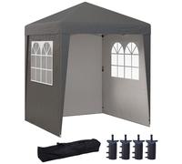 Tonnelle De Jardin Pliante Pop-Up Réglable Anti-Uv 30+ 4 Sacs Lestage Sac De Transport Gris