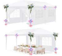 Tonnelle de jardin pour fêtes, 3x6m,mariages, protection UV, facile à monter, blanc