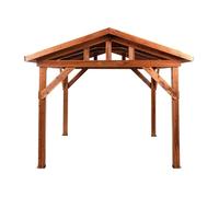 Tonnelle de jardin SECCHIA Bois de sapin 296 cm 350 cm Marron/gris