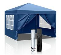 Tonnelle de jardin,Tente de Réception Chapiteau-3*3m-Bleu, pliable et imperméable
