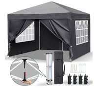Tonnelle de jardin,Tente de Réception Chapiteau-3x3m，avec 4 sacs de lestage，Barnum Pliant，Tente pour Jardin