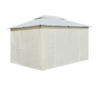 Tonnelle de jardin/Tente de réception, mango, avec rideaux, 4 x 3 m, Blanc t145