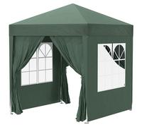 Outsunny Tonnelle de Jardin extérieure 2 x 2 m, tonnelle Pliante Pop-up, réglable en Hauteur, Protection UV, 4 côtés Amovibles, pour Camping, Festival, Plage, Sac de Transport, Vert foncé