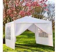 Tonnelle de Jardin Tente Réception Pavillon Aluminium, 3x3m avec 4 Parois Latérales - Blanc