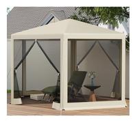 Tonnelle de Jardin WOLTU - Hexagone - Pergola Jardin - Moustiquaire respirante - 3,8x3,3m - Beige