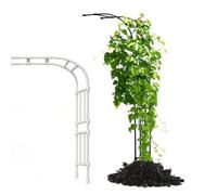 Tonnelle de rosier semi-arquée pour plantes grimpantes, arche de jardin, demi-paroi latérale, support pour rosiers d'extérieur pour pelouse, terrasse, jardin, 2,4 x 2,7 m (blanc, 240 x 240 x 50 cm)