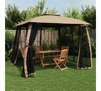 Tonnelle double toit et parois en filet crème 2,93x2,93 m acier vidaXL