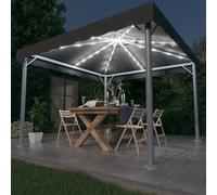 Vidaxl Tonnelle Avec Guirlande Lumineuse Led 300x300 Cm Anthracite