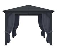 Tonnelle gazebo en aluminium 3 x 3,95 m 11,8 m² avec rideaux - RADELA