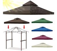 Tonnelle imperméable de 9,1 x 91,1 cm résistante à l'hiver avec évent de cheminée en tissu Oxford pour pavillons en métal et bois Outsunny - Abri d'extérieur résistant aux tempêtes