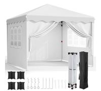 Tonnelle Jardin Pliable 3x3, Tonnelle Pliante avec Oxford, Tente Jardin Pliable, Imperméable, Tente avec 4 PCS Sacs de Sable, Pavillon de Jardin, Protection UV 50+, pour Le Camping (Blanc)