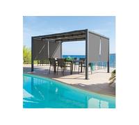 Tonnelle Moai 3x4 m ardoise Hespéride - Gris - Gris ardoise