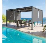 Tonnelle Moai 3x4 m ardoise Hespéride - Gris - Gris ardoise