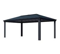 Tonnelle Dallas aluminium et toit polycarbonate Canopia gris 3,64 x 6,12 m
