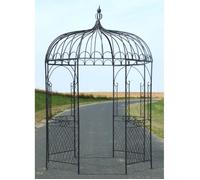 L'Héritier Du Temps Tonnelle Pergola Gloriette en Métal Marron Abris Kiosque de Jardin Octogonal 196x196x314cm