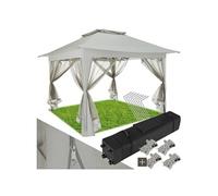 Tonnelle pliable 364 x 364 x 294 m toit hydrofuge protection UV gris