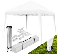 Tonnelle Pliable Linosa 3x3m Blanc - Parois Déperlantes UV - Piquets Sac Inclus
