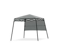 COSTWAY Tonnelle de Jardin Pliante 182 x 182 cm Protection Solaire 2 Hauteurs avec Demi-paroi Latérale Sac Portable pour Fête Gris