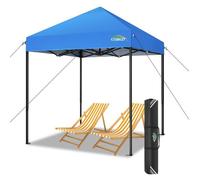 Tonnelle Pliante 2x2m Robuste sans Parois Latérales, Chapiteau de Fête Extérieur Commercial Facile à Monter，Bleu