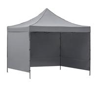 Tonnelle pliante 3 x 3 m imperméable hauteur réglable structure en acier avec 3 parties latérales et sac de transport tonnelle de jardin Oxford 420D résistante aux intempéries Pavillon de fête
