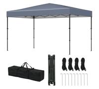 Tonnelle Pliante 365 X 225CM Barnum Pop-up Etanche 3 Hauteur Réglable Protection Solaire avec Sac Portable pour Fête,Festival Gris