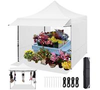 Tonnelle Pliante 3x3 Imperméable,Tonnelle Pop-up à Hauteur Réglable avec Auvent et Parois，Banc