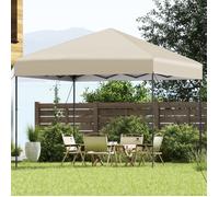 Tonnelle Pliante 3x3 -RELAX4LIFE- Tissu Oxford Anti-UV - 3 Hauteurs Réglables - Barnum Pliant Imperméable - Sac de Transport -Beige