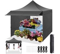 Tonnelle Pliante 3x3m avec Parois Latérales, Imperméable et Protection UV, Facile à Monter, avec Sac de Transport-Noir