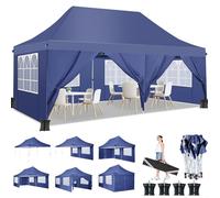 Tonnelle Pliante 3x6 Barnum Pliant Étanche Stable avec 6 Parois Latérales,Tonnelle Tente UV 50+ -Bleu Foncé