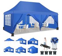Tonnelle Pliante 3x6 Barnum Pliant Étanche Stable avec 6 Parois Latérales,Tonnelle Tente UV 50+ - Bleu