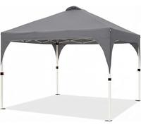 Tonnelle Pliante Commerciale 3×3m, Centre Lock, Toit Oxford 150D, Fenêtre Église, Hauteur 270cm, Barnum Pop-Up pour Jardin Camping Fête Marché, Gris