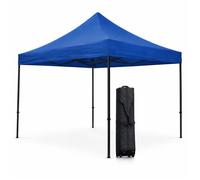 Tonnelle pliante pro 3 x 3 m bleu et gris - TERRE JARDIN - Barnum étanche pour jardin réception marché