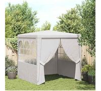 Tonnelle Pliante - vidaXL - Tente de réception avec parois latérales 2x2 m Blanc 90 g/m² - Résistant aux UV(1parcel)24891