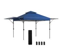 Tonnelle Pop-Up De Jardin Barnum Pliant 5 X 3 M - Sac À De Transport À Roulettes Inclus - Acier Oxford Bleu