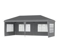 Outsunny Tonnelle Pop-up Pliante - Tente de réception - 3 x 6 m - pavillon chapiteau Barnum - 3 cotés démontables - piquets d'ancrage au Sol + Sac de Transport Inclus Gris