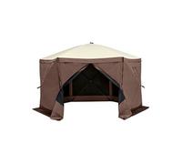 VEVOR Tonnelle Pop-Up Tente Moustiquaire 6 Côtés Abri Soleil Marron 3,81x3,81 m