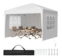 Tonnelle Pop-up-VEVOR-2,95x2,95 m-Gazebo Auvent Escamotable Instantané Portable-avec Parois Latérales-Fenêtres Ventilées
